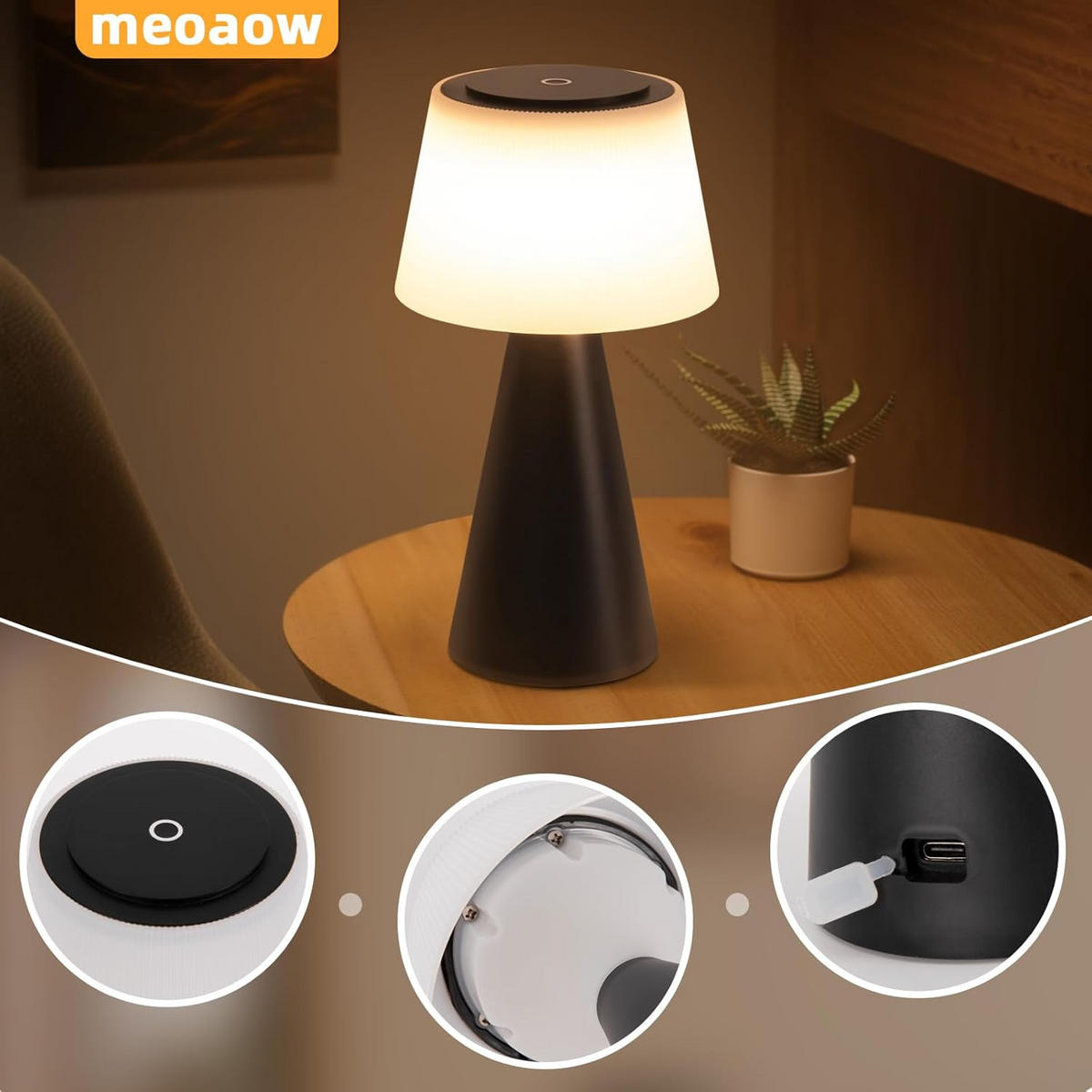 TISCHLEUCHTE Brenndorf 13/13/24 cm - Schwarz, Metall (13/13/24cm) - ZMH