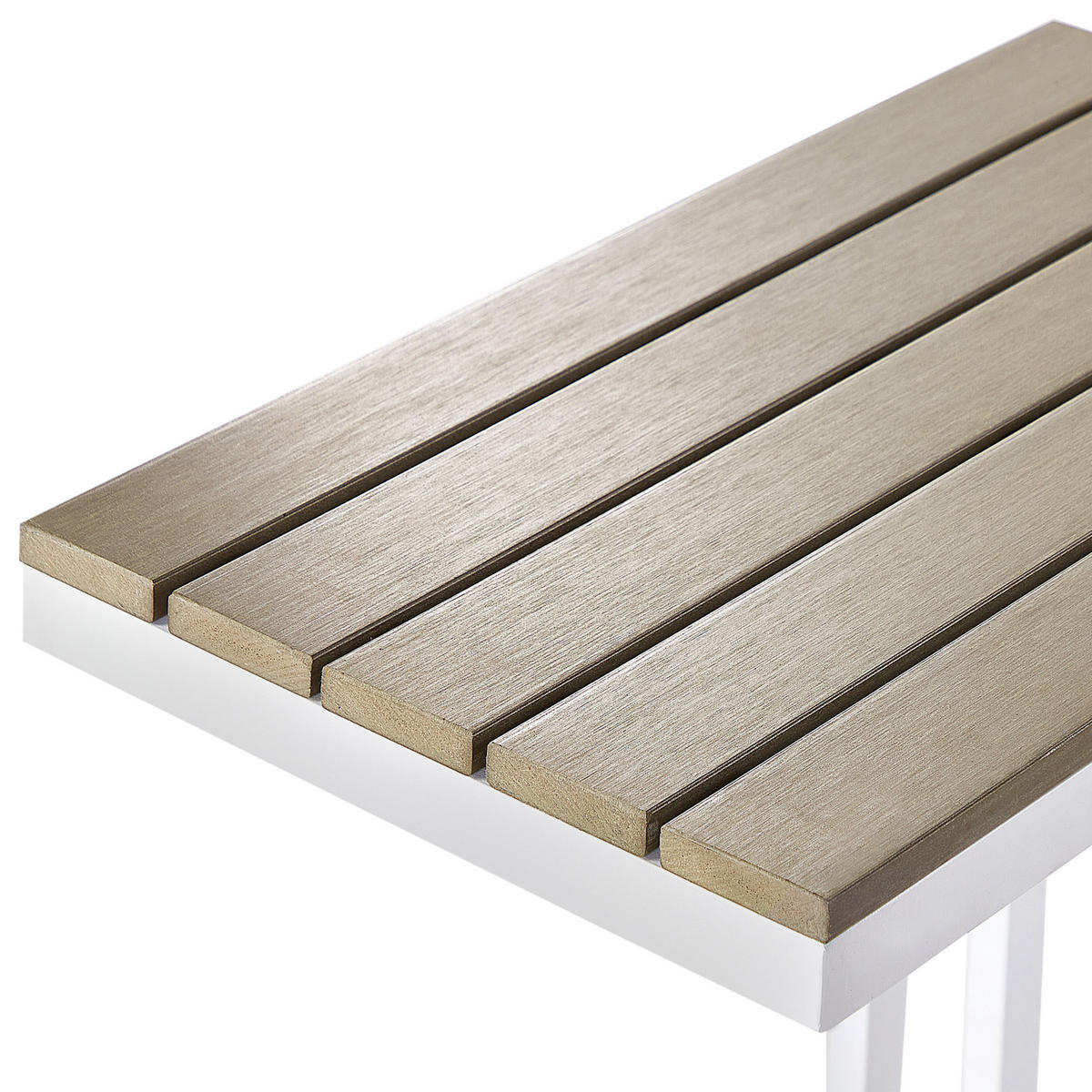 BEISTELLTISCH Heller Holzfarbton Messina - Hellbraun/Weiß, Kunststoff (60/35/59cm) - Beliani