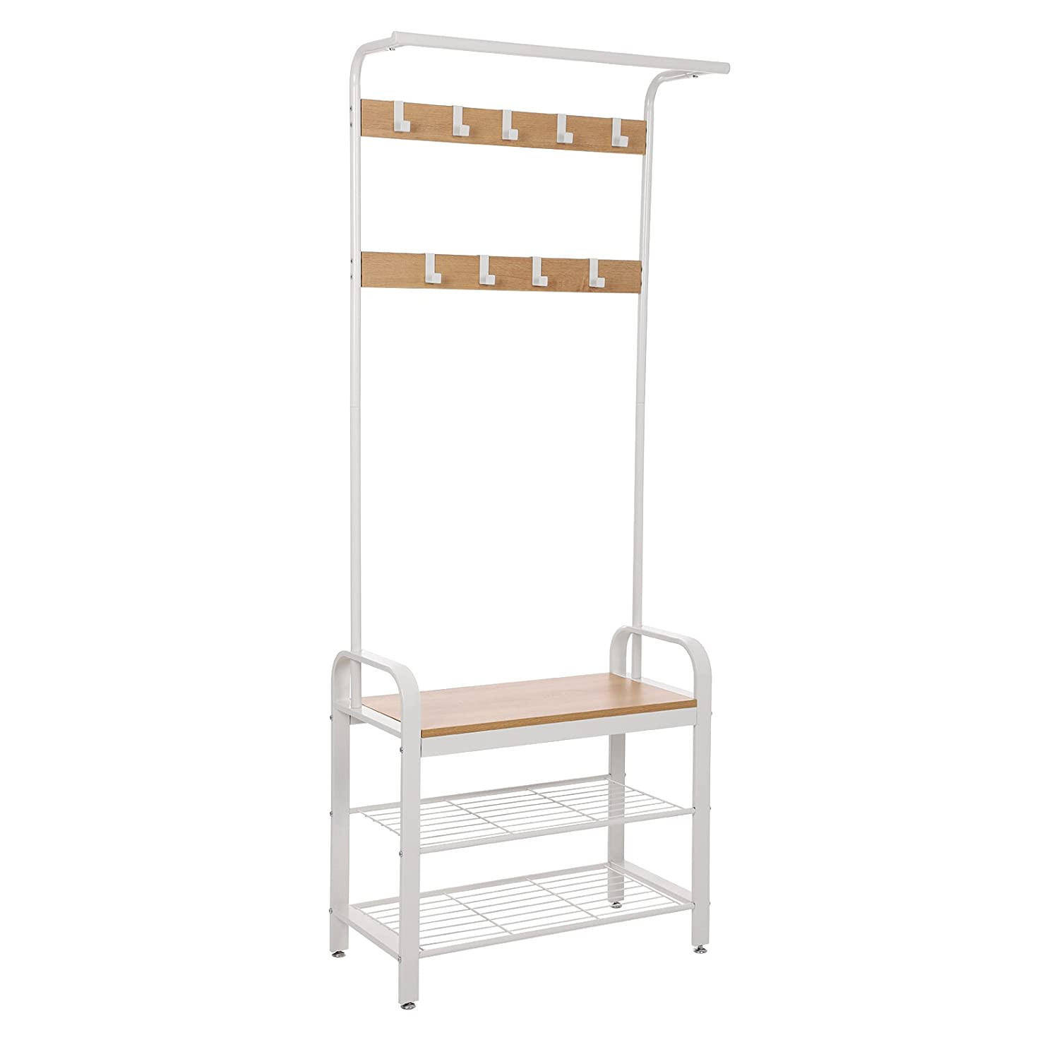 KLEIDERSTÄNDER mit Aufhänger - HSR40W - Weiß/Braun, Metall (72/183/33.7cm)
