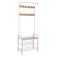 KLEIDERSTÄNDER mit Aufhänger - HSR40W - Weiß/Braun, Metall (72/183/33.7cm)