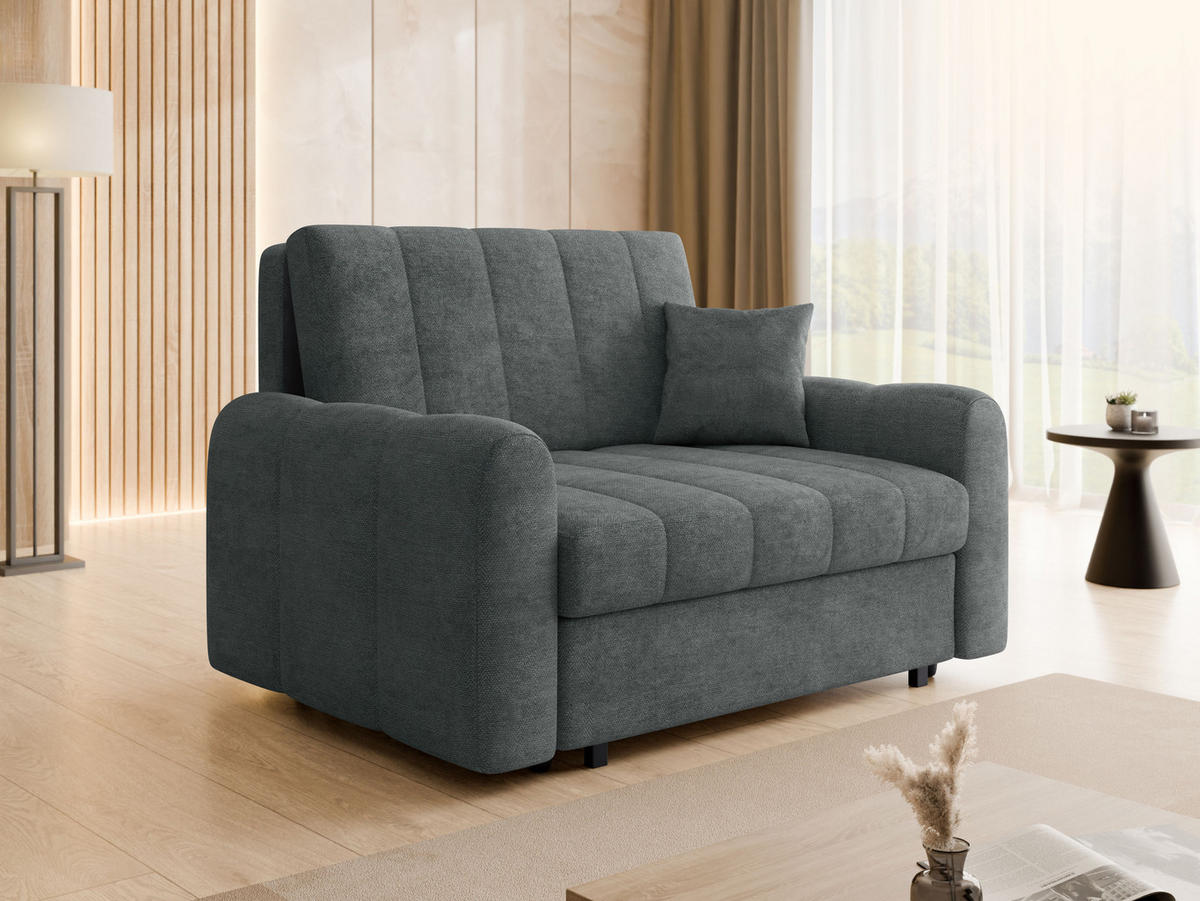 SCHLAFSOFA Viva Moon II - Schwarz/Grau, Holz/Metall (148/85/98cm) - MIRJAN24