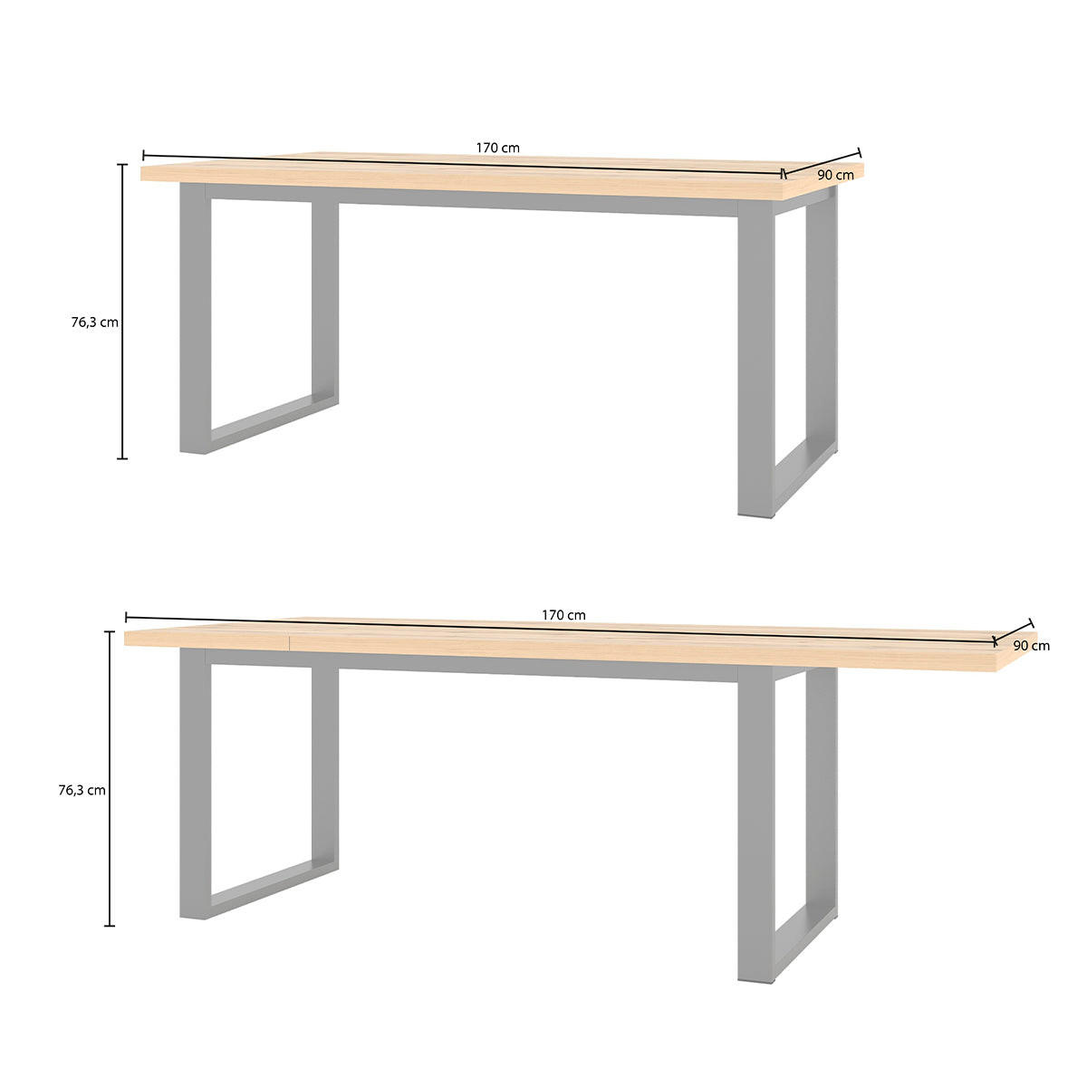ESSTISCH 8 Sitzplätze Holz - Braun, Holzwerkstoff (90/170/76cm) - Petits-meubles