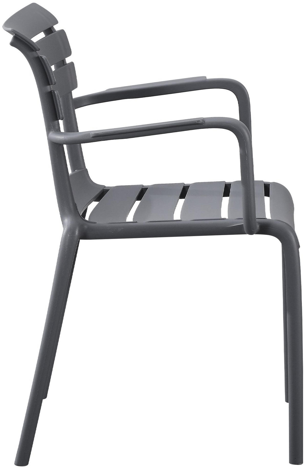 GARTENSTUHL Karl Armlehne 57x57x82cm Kunststoff Dunkelgrau Stapelstuhl - Dunkelgrau, Kunststoff (57/82/57cm) - DELUKE