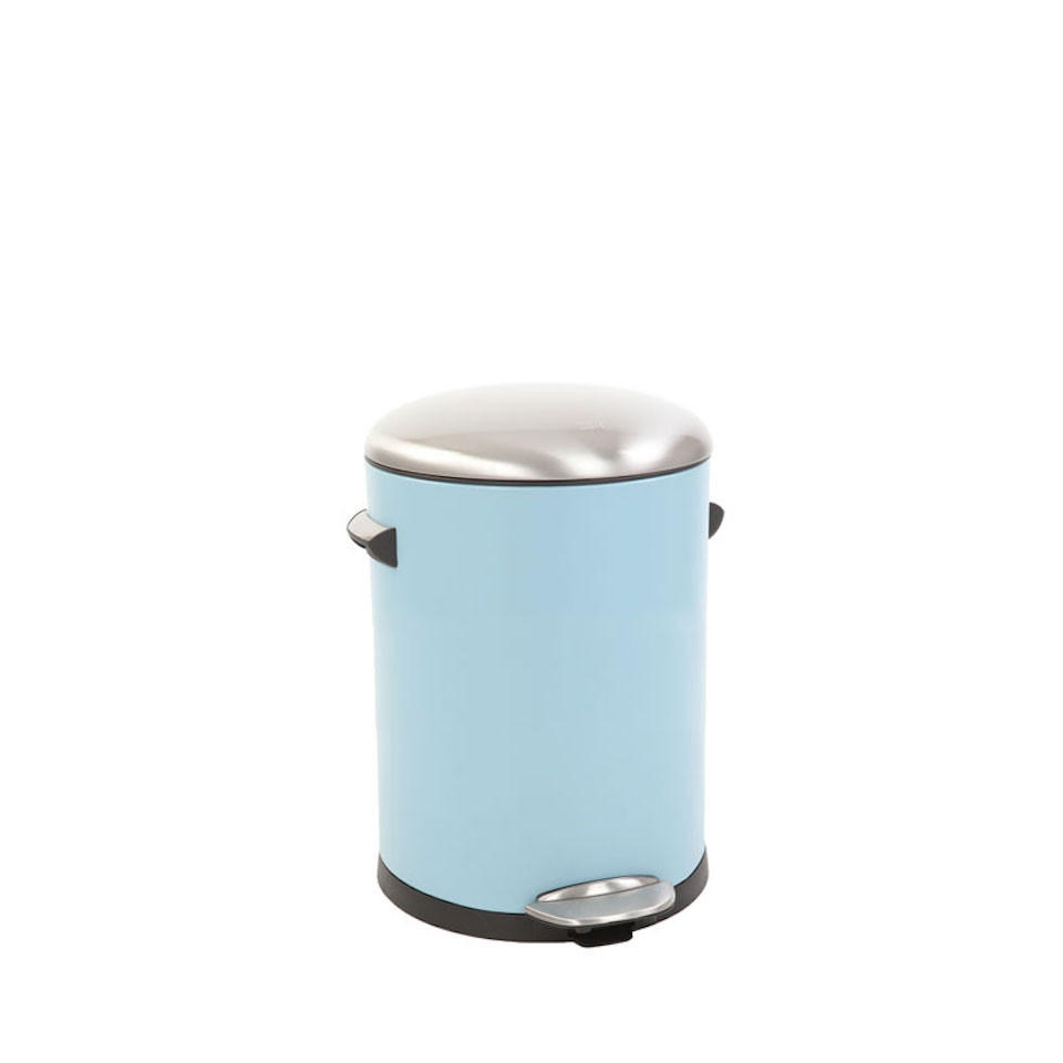 MÜLLEIMER Retro Mit Markanten Griffen und Kugelkappe 3 Liter 26,2 x 16,7 cm Kunststoff Inneneimer Hellblau - Blau, Metall (20.1/26/23.5cm) - PROREGAL
