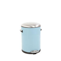 MÜLLEIMER Retro Mit Markanten Griffen und Kugelkappe 3 Liter 26,2 x 16,7 cm Kunststoff Inneneimer Hellblau - Blau, Metall (20.1/26/23.5cm) - PROREGAL