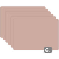 PLATZSETS 6er-Set Rosa - Palette - Einfarbig - Einfarbig rosa 45x30 cm Tischset - Altrosa, Kunststoff (0.3/45/30cm) - MuchoWow