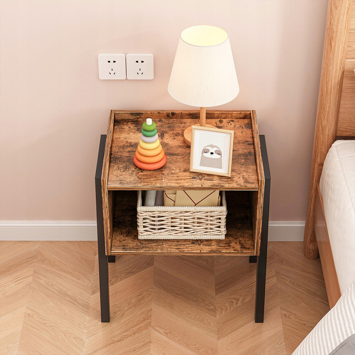 NACHTTISCH, braun 43,5/25/51 cm - Braun, Holzwerkstoff (43.5/51/35cm)