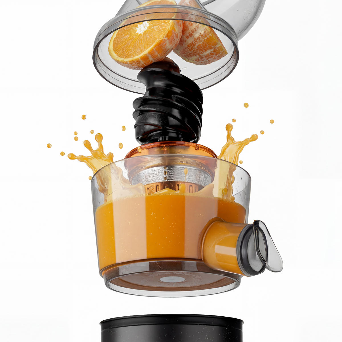 ENTSAFTER GSX24 Schwarz, Obst- und Gemüsesaft-Extraktor, Saftpresse mit Vitamin + - Schwarz, Metall (21.5/57/24cm) - HKoenig