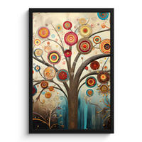 GERAHMTES BILD Baum - Baum des Lebens - Farbe 40x60 cm - Braun, Papier (40/60cm) - MuchoWow