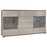 SIDEBOARD Bari Sandgrau Hochglanz - Sandfarben, Holzwerkstoff (138.5/75.5/35cm) - Vladon