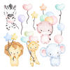 AUFKLEBER 100x148 cm Safari Tiere - Multicolor, Kunststoff (100/148/0.1cm) - TULUP