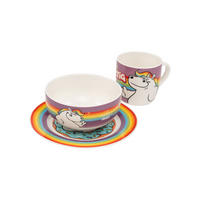FRÜHSTÜCKSSET Pummel & Friends Pummeleinhorn Rainbow Mehrfarbig 3-teilig - Multicolor, Keramik (23.8/11.2/23.3cm) - United Labels