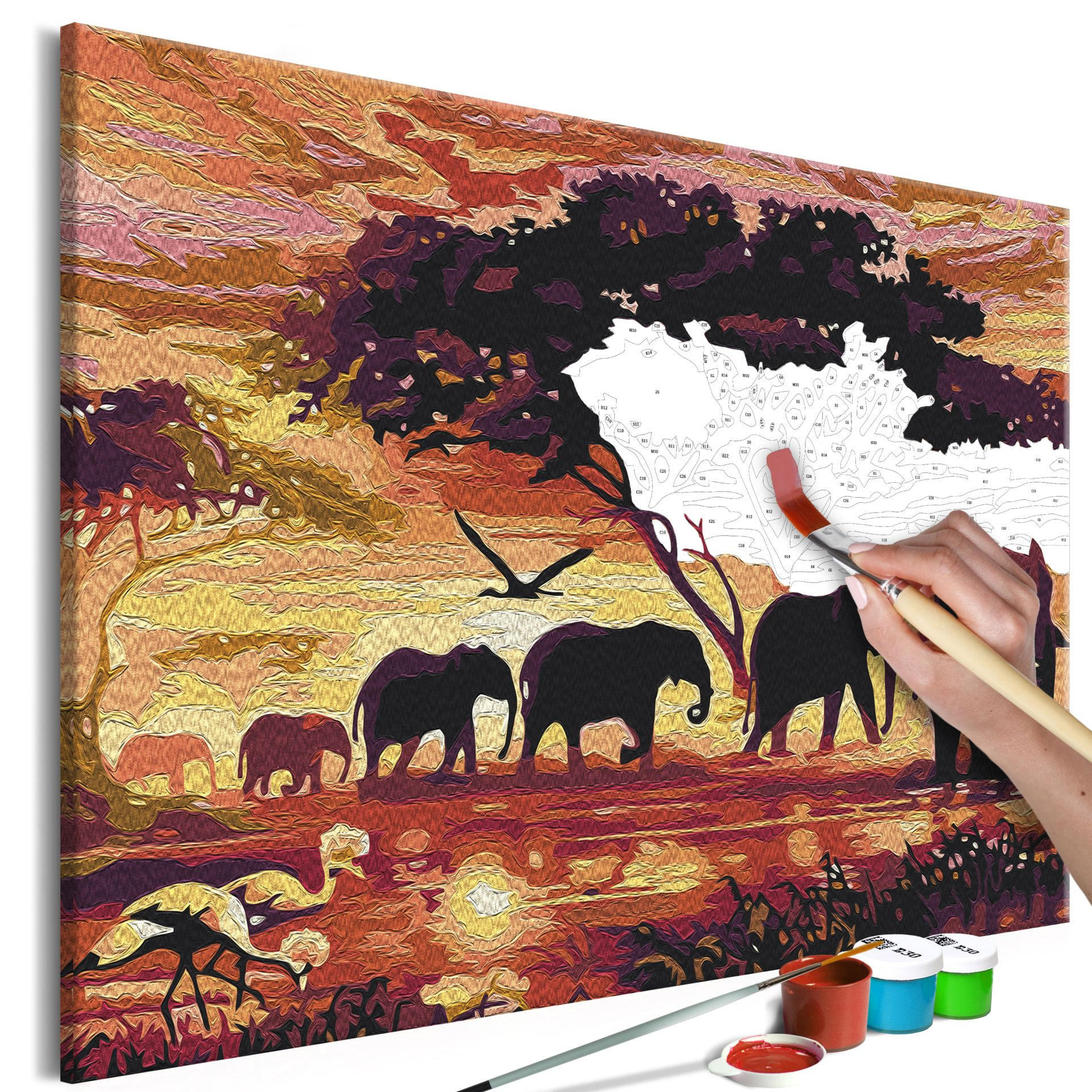 MALEN NACH ZAHLEN 50/40 cm - Multicolor, Textil (1.4/40cm) - KUNSTLOFT