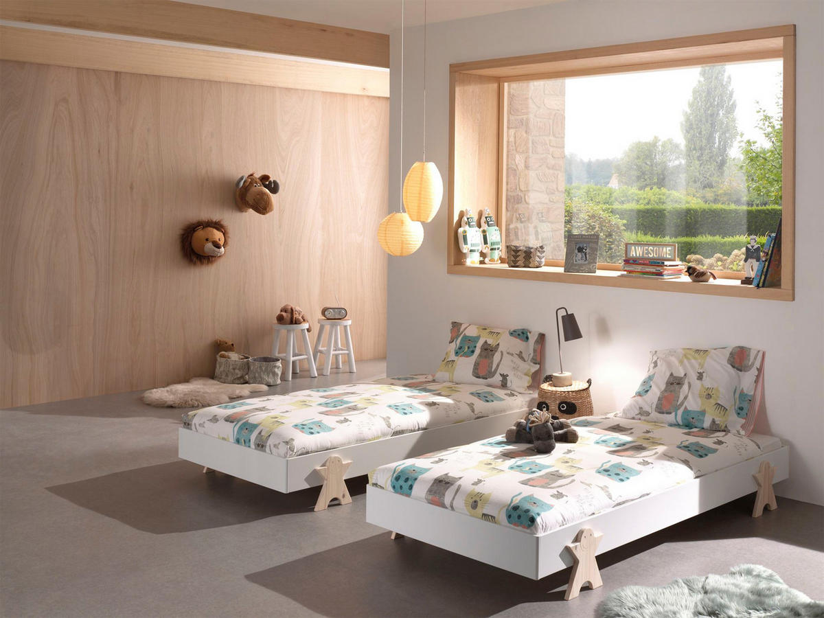 STAPELBETT (2er Set) Karlene 204x48x94 aus MDF in Weiß - Weiß, Holzwerkstoff (90/200cm) - 58aufmkessel