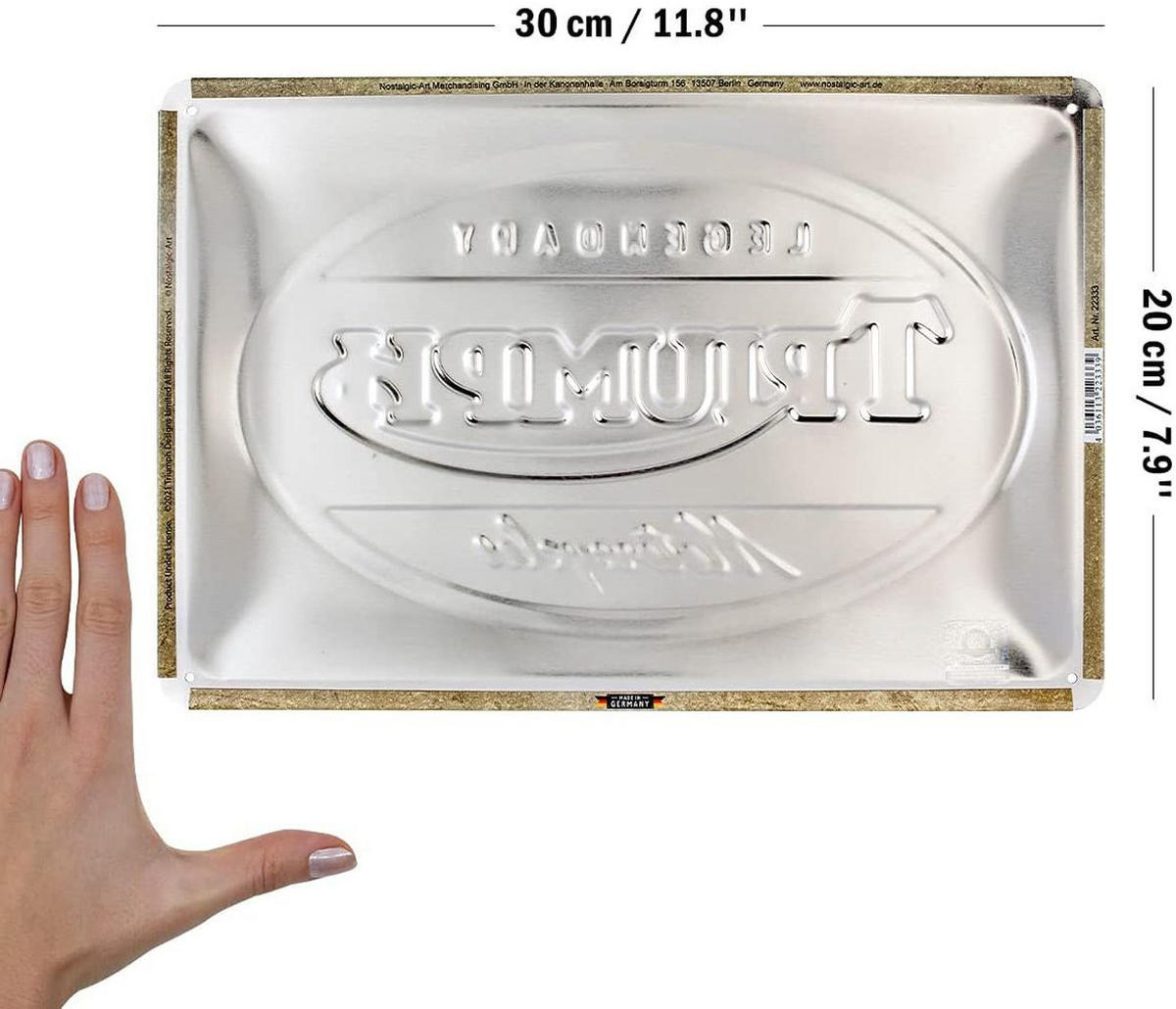 BLECHSCHILD 20/30 cm Triumph Legendary Motorcycles - Multicolor, Metall (30/20/0.2cm) - Nostalgic-Art