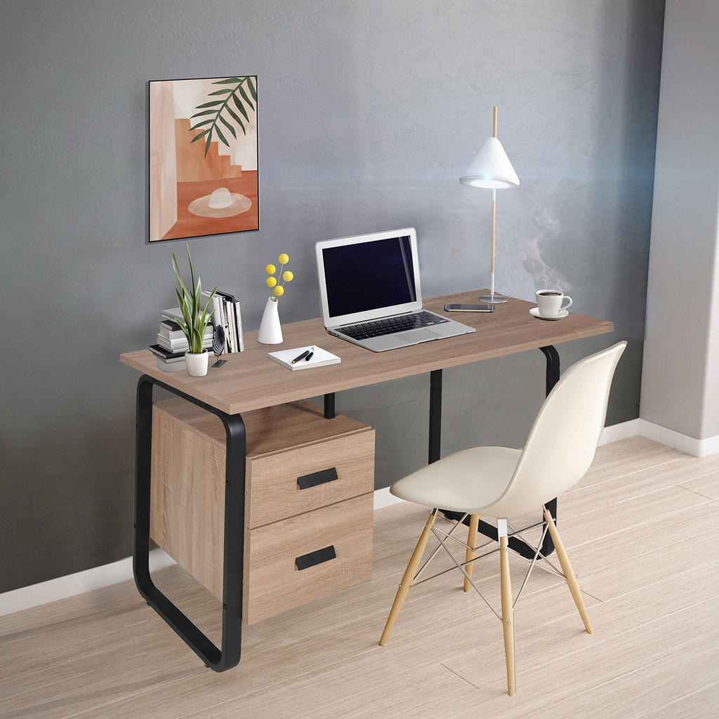 Thumbnail - Weber Industries Schreibtisch, Sonoma Eiche, Holzwerkstoff, 2 Schubladen, Rechteckig, U-Form, 60x76x120 cm, Arbeitszimme...