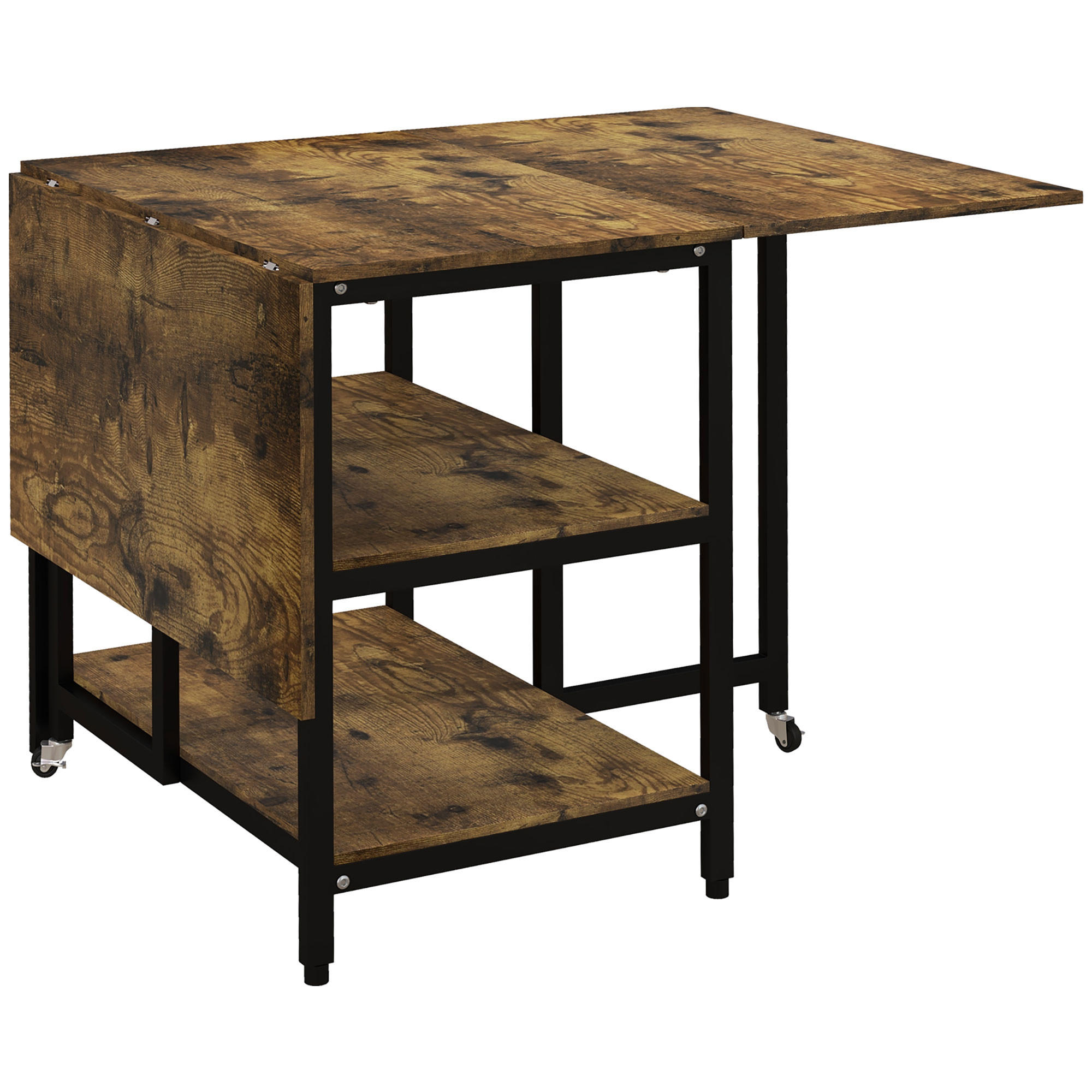 ESSTISCH klappbar, Spanplatte, Braun - Braun, Kunststoff (140/80/75cm) - HOMCOM