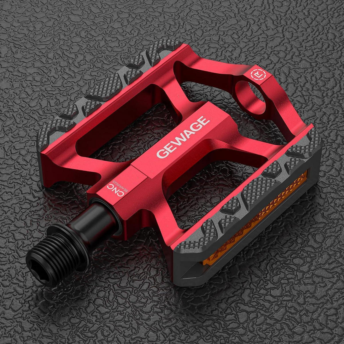 FAHRRADPEDALE Aluminium Rot mit Reflektor - Rot, Metall (7.5/1.5/11cm)