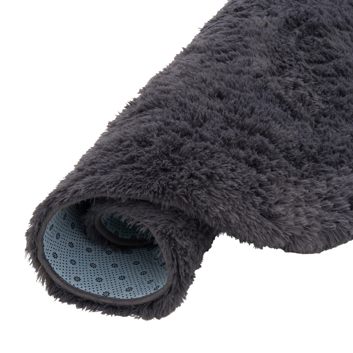 HOCHFLOR SHAGGY TEPPICH FLUFFY RUND - Anthrazit, Textil (120/120cm) - Pergamon