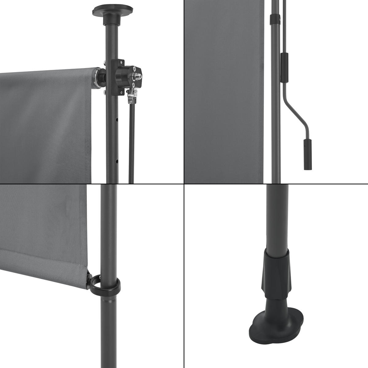 AUSSENROLLO Cimarra - Dunkelgrau, Textil/Metall (150/270cm) - pro.tec