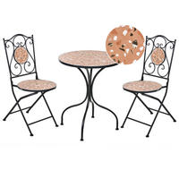 BISTRO-SET klappbar Metall Schwarz Adrano - Schwarz, Metall - Beliani