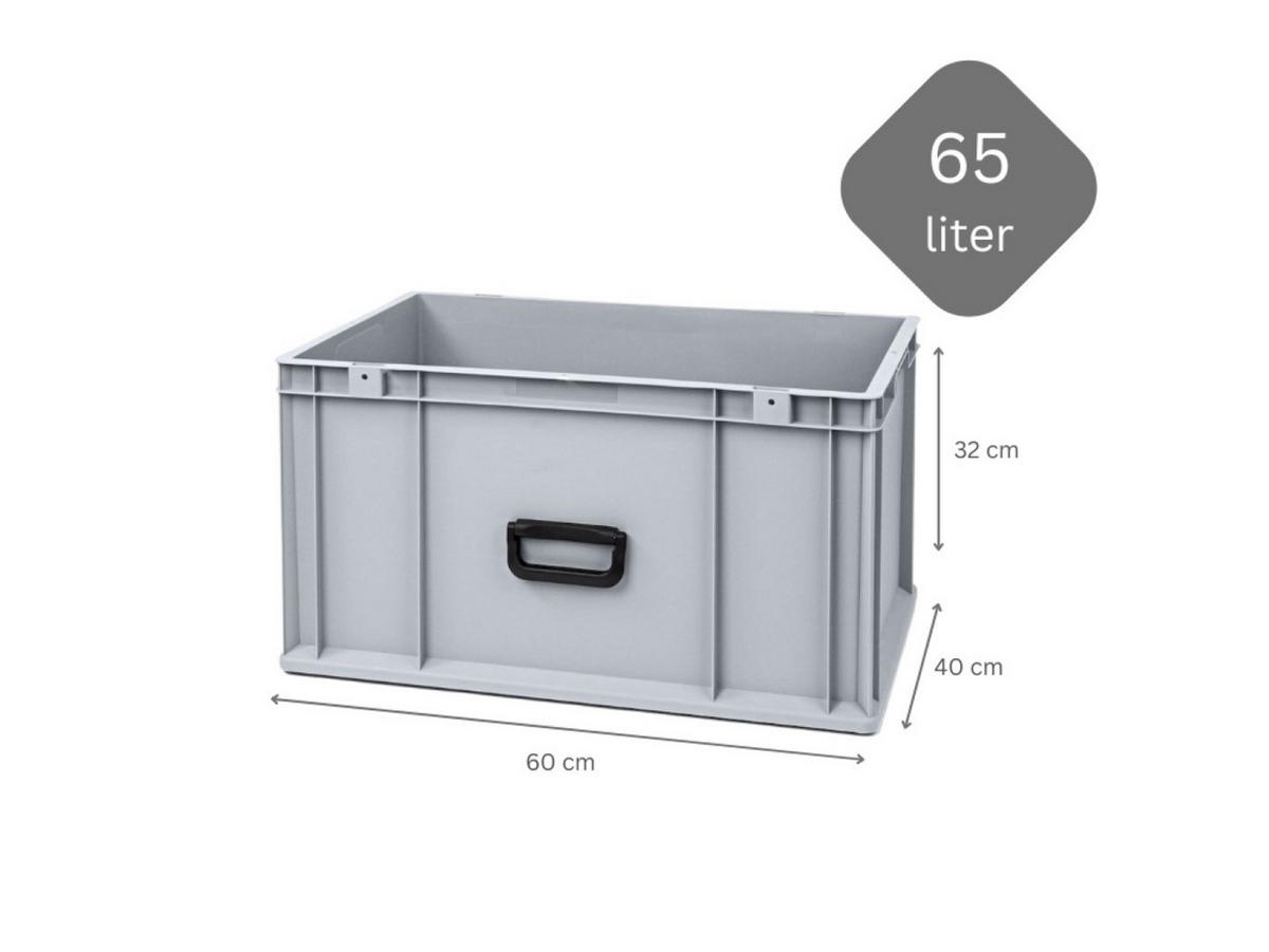 EUROBOX 3x Nextgen Portable Uno 32x40x60cm 65 Liter - Grau, Kunststoff (40/32/60cm) - PROREGAL