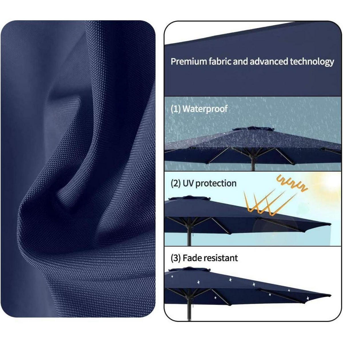 SONNENSCHIRM Ersatzbezug 280 cm Dunkelgrün UV80+ - Grün, Textil (280/280cm)