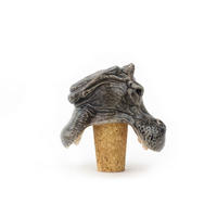 WEINSTOPPER Hungry Hippo, Dolomit, Grau, 5.5 cm - Weiß, Keramik (5/5.5/5cm) - Donkey Products