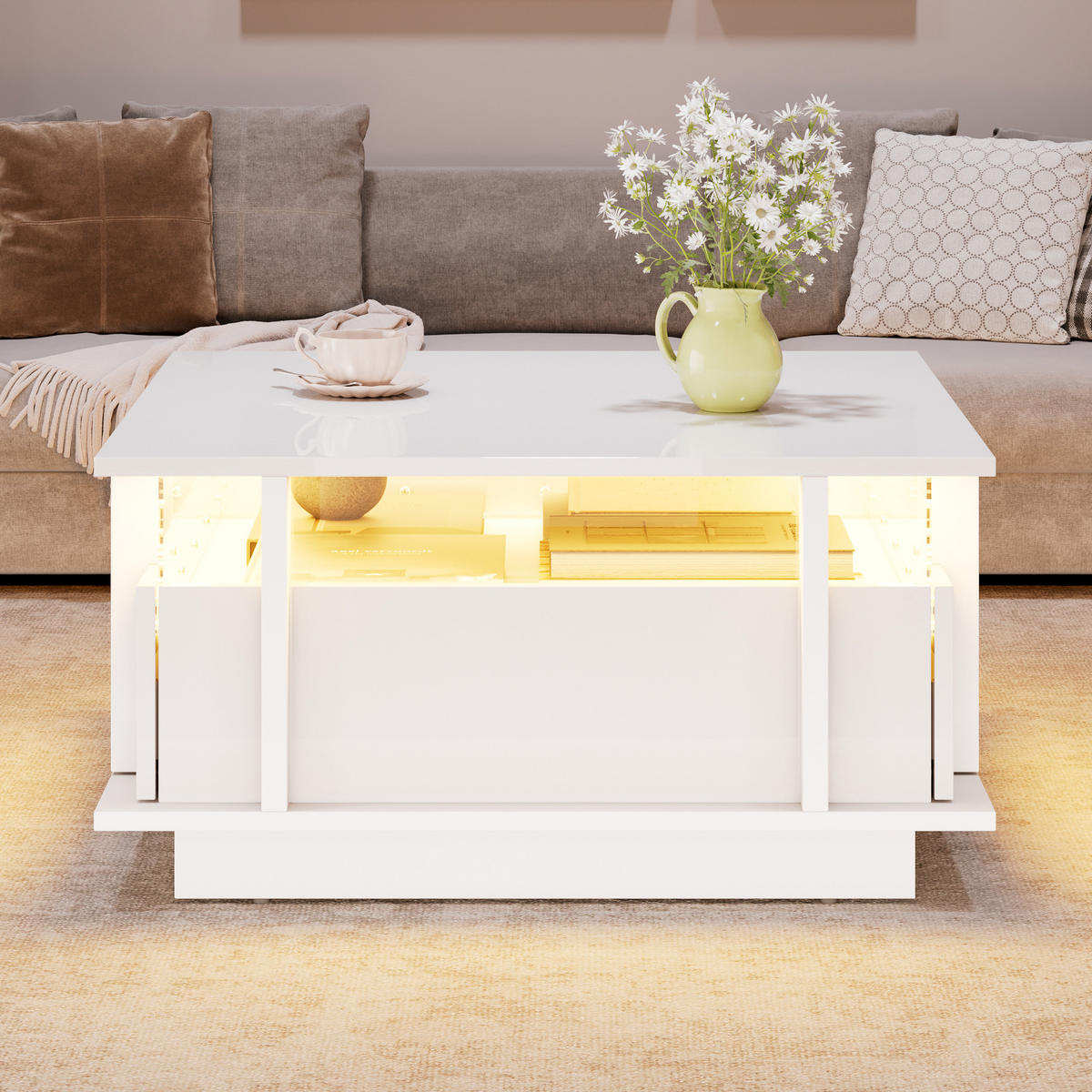 COUCHTISCH Weiß - Weiß, Holzwerkstoff (70/70/35cm)