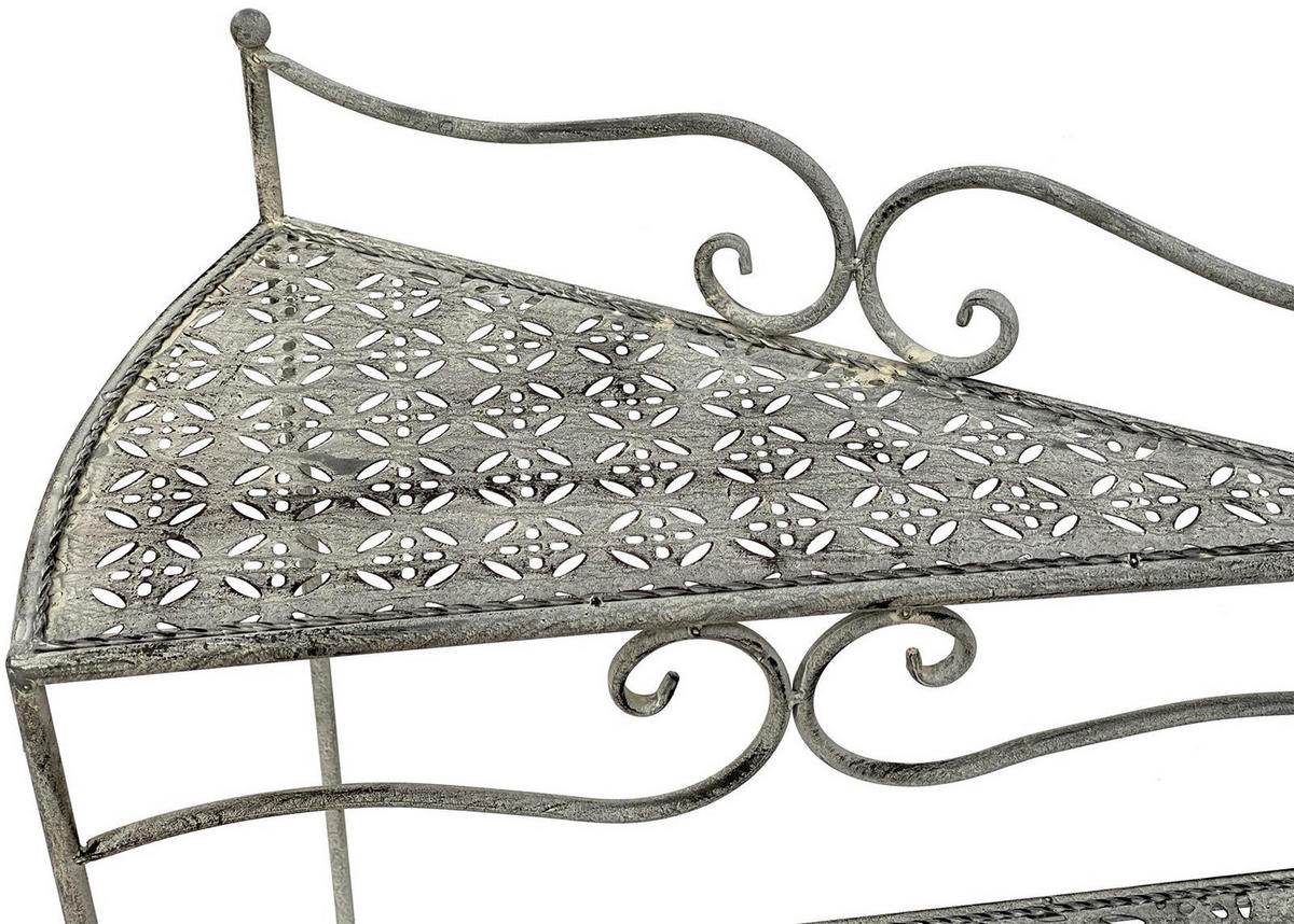 BLUMENTREPPE 3 Ablagen Metall Grau 55/75/63 cm - Grau, Metall (55/1/75cm) - DanDiBo