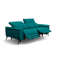SOFA RELAX AVENA 3-Sitzer, dunkelgrüner Veloursstoff - Dunkelgrün/Schwarz, Holz/Textil (204/80/108cm) - Wozimo