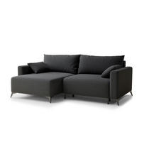 ECKSOFA MIT SCHLAFFUNKTION Leon Anthrazit Webstoff - Anthrazit/Schwarz, Holz/Holzwerkstoff (148/239cm) - Maison de Reve