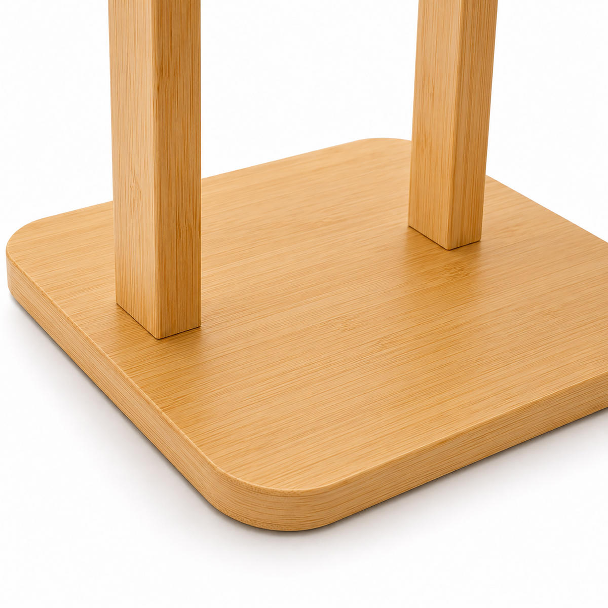STOJAN Přírodní bambus na toaletní papír s úložným boxem - světle hnědá, dřevo (25/64.5/20cm) - Relaxdays