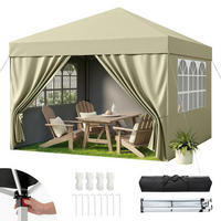GARTENPAVILLON 3x3m Wasserdicht UV-Schutz 50+ Beige mit 4 Seitenteilen - Beige, Textil (300/265/300cm)