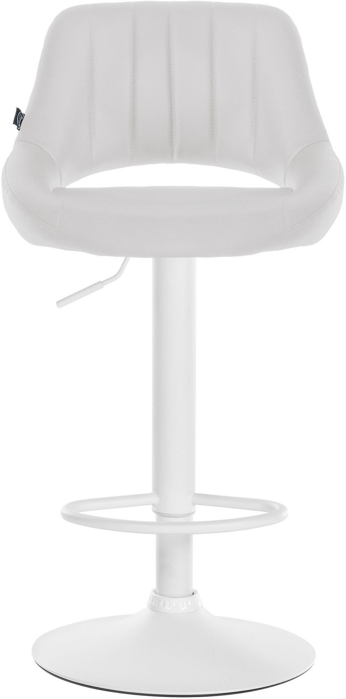 BARHOCKER 2er Set Segad Kunstleder Weiß Weiß - Weiß, Leder/Metall (47/85/48cm) - DELUKE