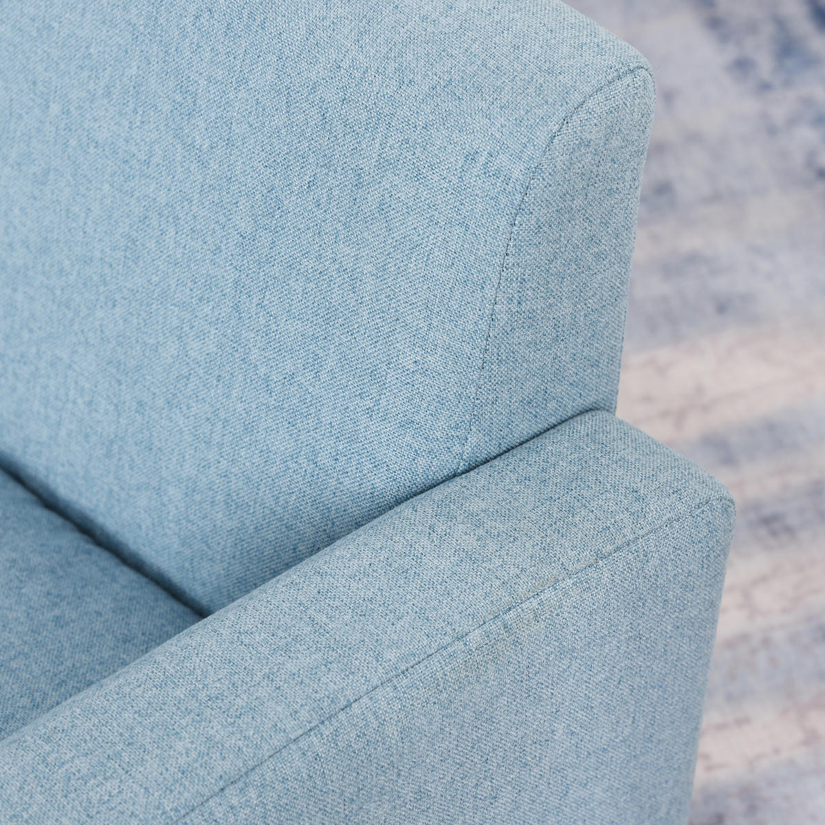 KINDERSOFA, Blau, Holz, Leinen - Blau, Holz (45/44.5/49cm) - HOMCOM
