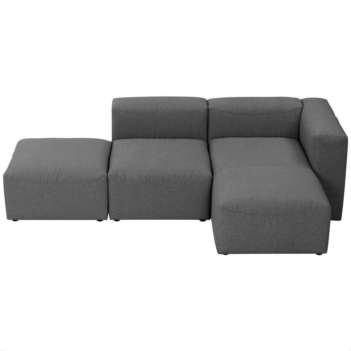 ECKSOFA mit Hocker links Kattrina Flachgewebe anthrazit - Anthrazit, Kunststoff (160/250cm) - 58aufmkessel