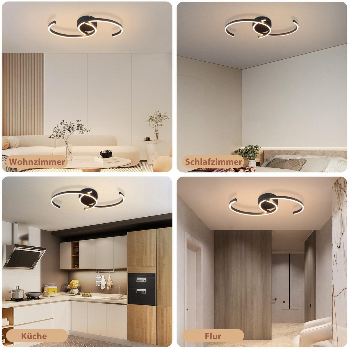 LED-DECKENLEUCHTE Lapp 23/61.6/7cm - Schwarz, Metall (61.6/23/7cm) - Nettlife