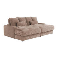 3-SITZER-SOFA mit bequemer tiefer Sitzfläche aus grobem Cordstoff in Taupe CALAZO - Braun, Textil (232/85/170cm) - Vente-Unique