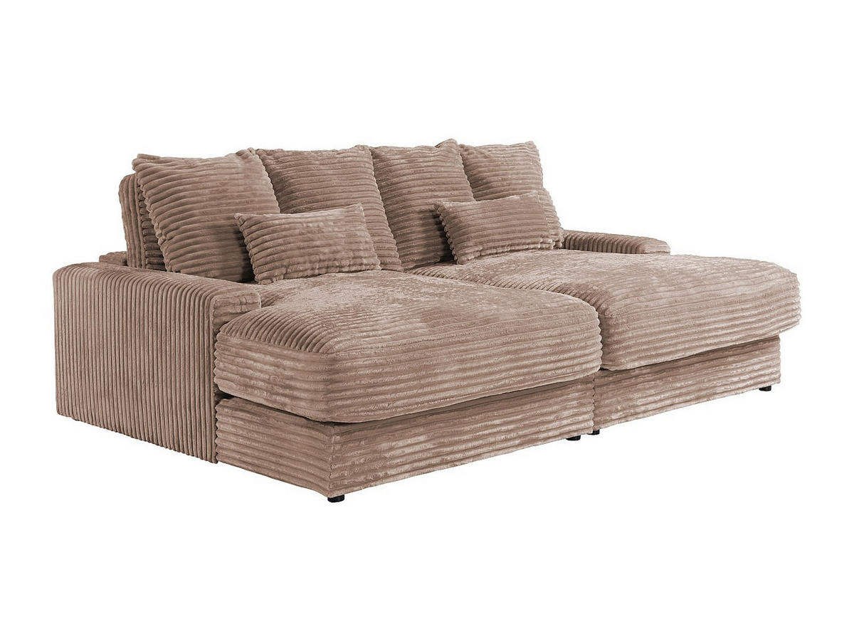 3-SITZER-SOFA mit bequemer tiefer Sitzfläche aus grobem Cordstoff in Taupe CALAZO - Braun, Textil (232/85/170cm) - Vente-Unique