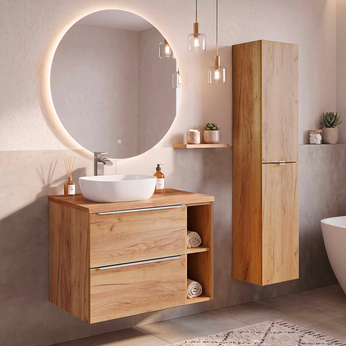 UMYVADLO 80.4cm duben Dřevo - hnědá, kompozitní dřevo (80.4/59/46cm) - Petits-meubles
