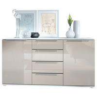 SIDEBOARD Porto Sandgrau Hochglanz - Sandfarben, Holzwerkstoff (139/72.5/35cm) - Vladon