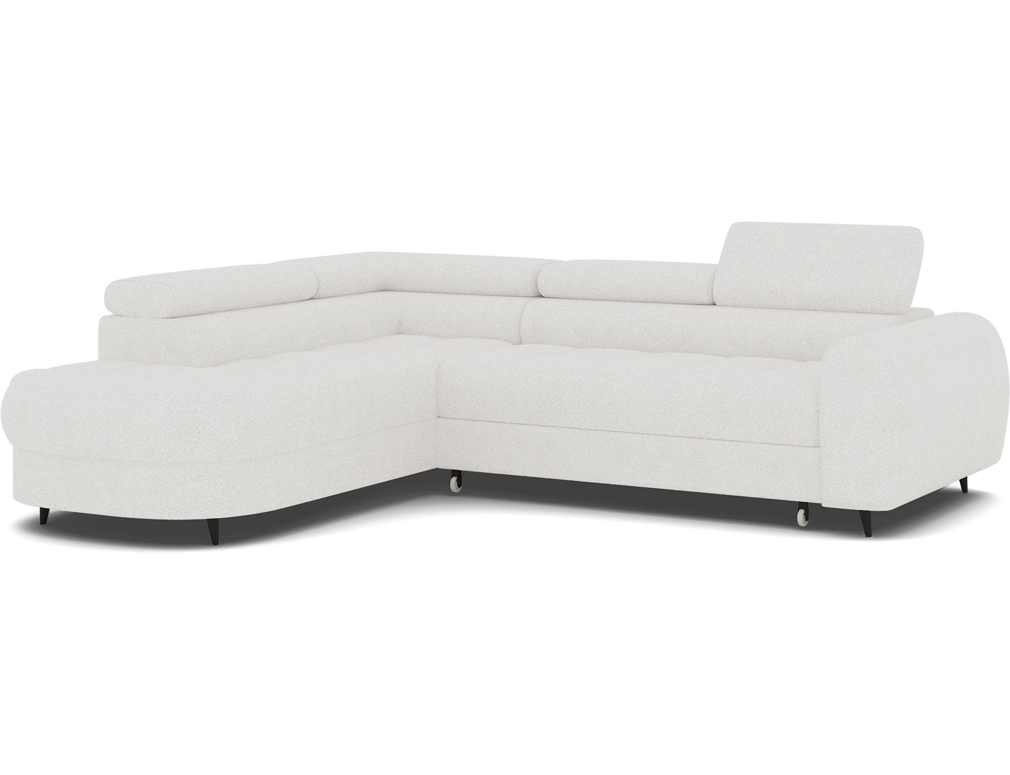 ECKSOFA Vesteria mit Schlaffunktion und Bettkasten – Modernes Design, verstellbare Kopfstützen und hoher Sitzkomfort - Weiß, Kunststoff (279/72cm) - Wohnideebilder
