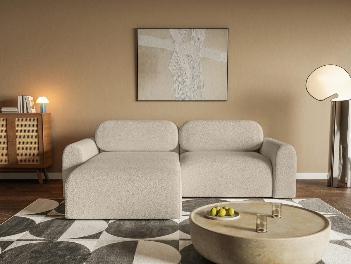 ECKSOFA Lome Mini mit Schlaffunktion, Beige - Beige, Textil (244/165cm) - Fedve
