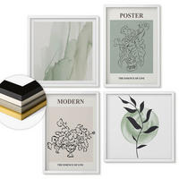 WANDBILDER 4er-Set - 50x50 cm & 40x60 cm Weißer Rahmen - Blumen in einer modernen Vase - Weiß, Kunststoff (50/50cm) - ArtPrintCave