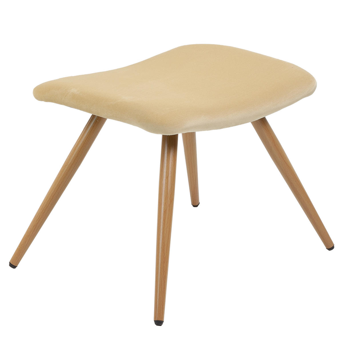 RELAXSESSELSET YORK Samt Bezug mit Hocker, Beige - Beige, Metall (67/100/48cm) - Albatros