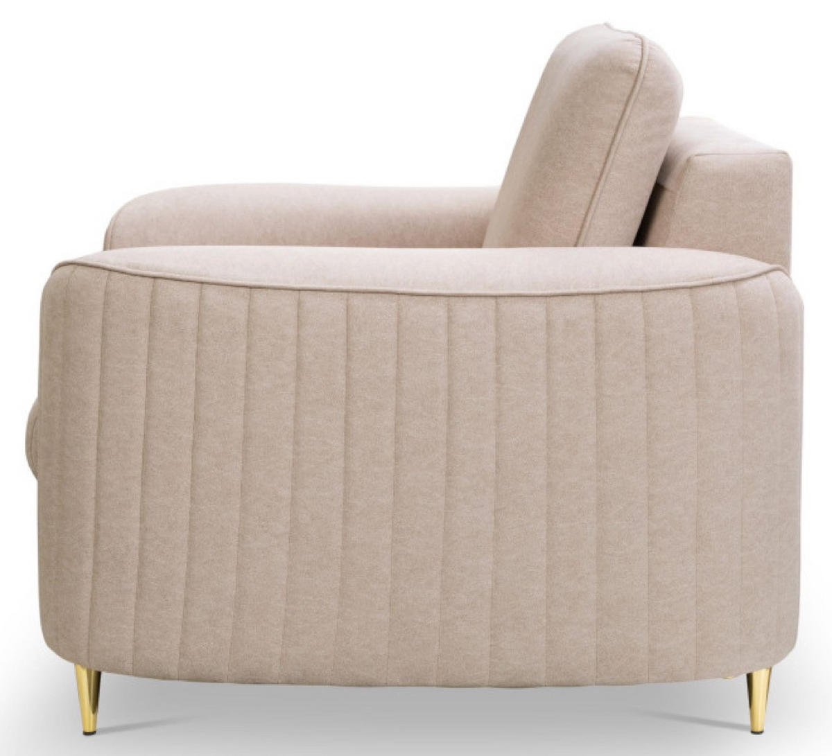 SESSEL Beige Loren Mit Steppung Auf Goldenen Beinen - Beige, Textil (100/85/57cm) - Sepro Meble