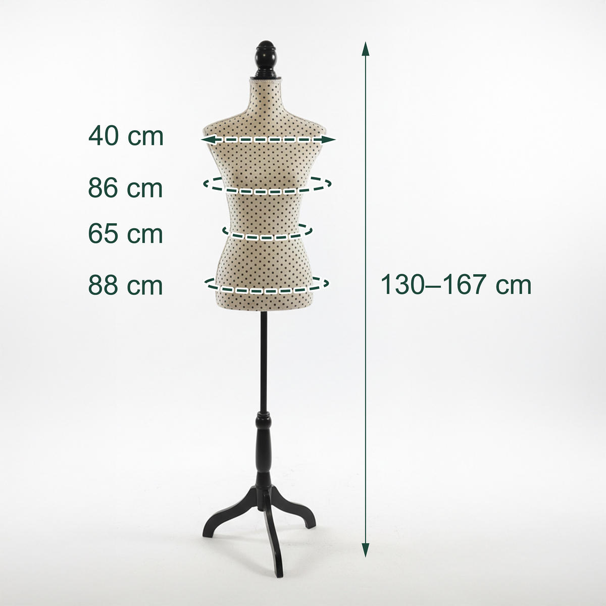 SCHNEIDERPUPPE - Beige, Holz/Kunststoff (41/167/34cm) - Relaxdays