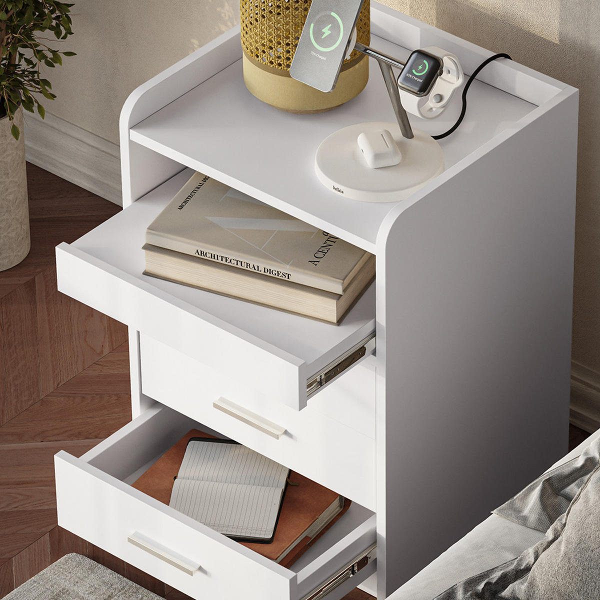 NACHTTISCH Edis Weiß 2er Set - Weiß, Holzwerkstoff (45/64/40cm) - Vicco