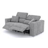 SOFA QUARTZ 3-Sitzer mit 2 Relaxfunktionen, grau - Silberfarben/Grau, Holzwerkstoff/Textil (204/80/102cm) - Courtois Laville